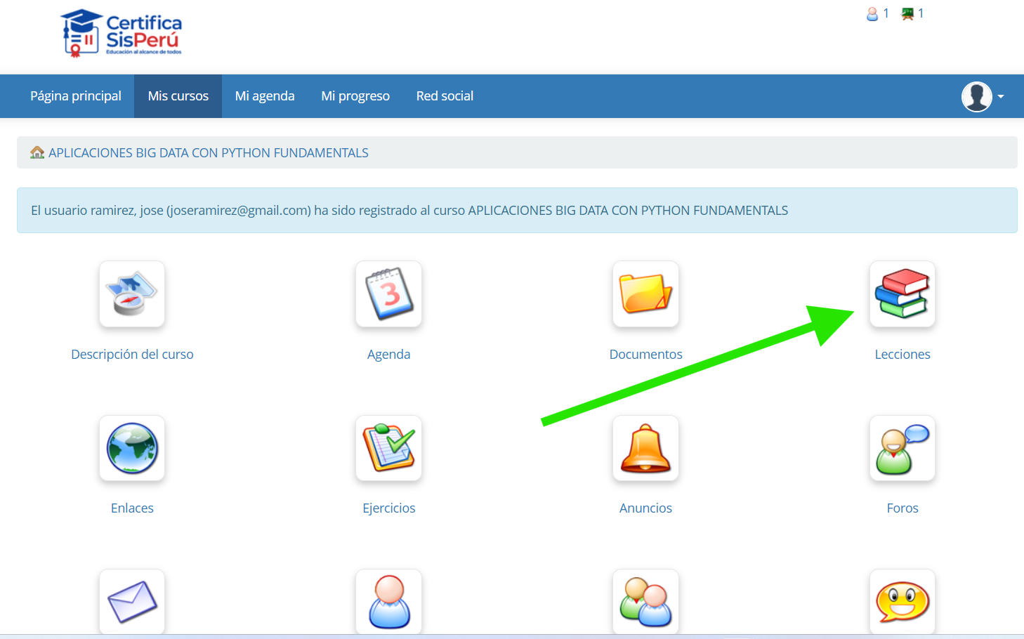 Ir a las lecciones del curso
